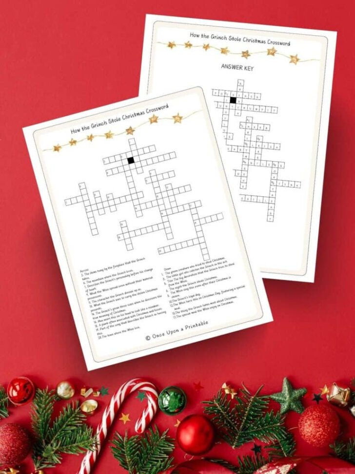 How the Grinch Stole Christmas Crossword Puzzles Answers