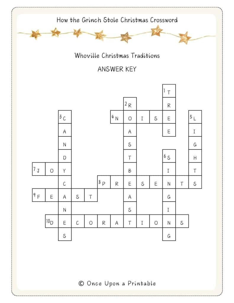 5 How The Grinch Stole Christmas Crossword Puzzles Free - Once with regard to How the Grinch Stole Christmas Crossword Puzzles Answer Key