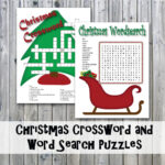 Christmas Crossword Puzzle And Word Search Party Game Printables With Regard To Christmas Crossword Puzzles And Word Search