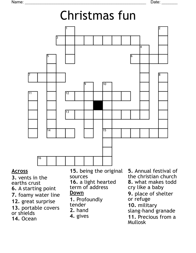 Christmas Fun Crossword - Wordmint inside Christmas Fun Crossword Puzzles