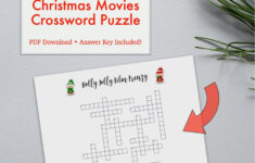 Christmas Movie Crossword Puzzle, Instant Printable Pdf Download with regard to Christmas Movie Crossword Puzzles