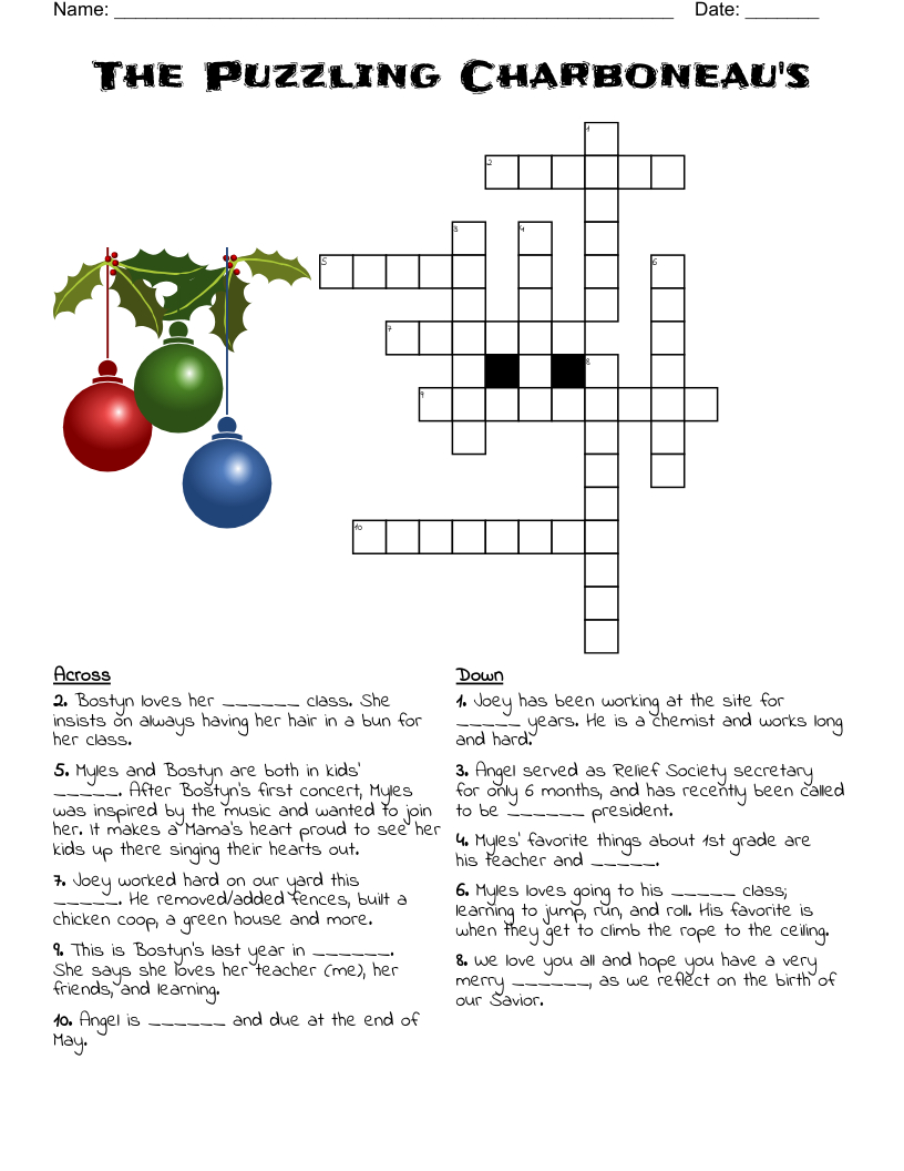 Christmas Song Lyric Crossword - Wordmint in Sing a Song Christmas Crossword Puzzles