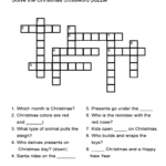 Christmas Vocabulary Dile Crossword Puzzle Worksheet Intended For Christmas Crossword Puzzles With Word Bank