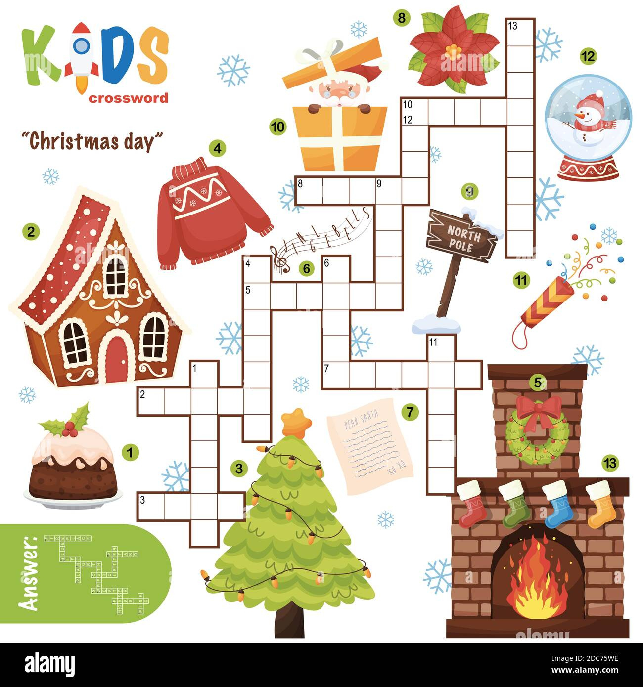 Easy Crossword Puzzle &amp;quot;Christmas Day&amp;quot;, For Children In Elementary intended for Christmas Fun Crossword Puzzles