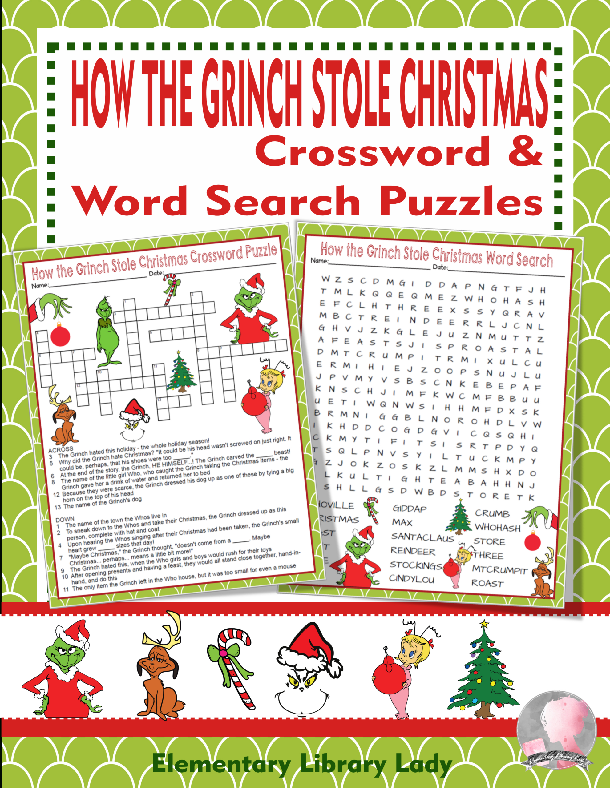 How The Grinch Stole Christmas&amp;quot; Activities Crossword Puzzle Word inside How The Grinch Stole Christmas Crossword Puzzles