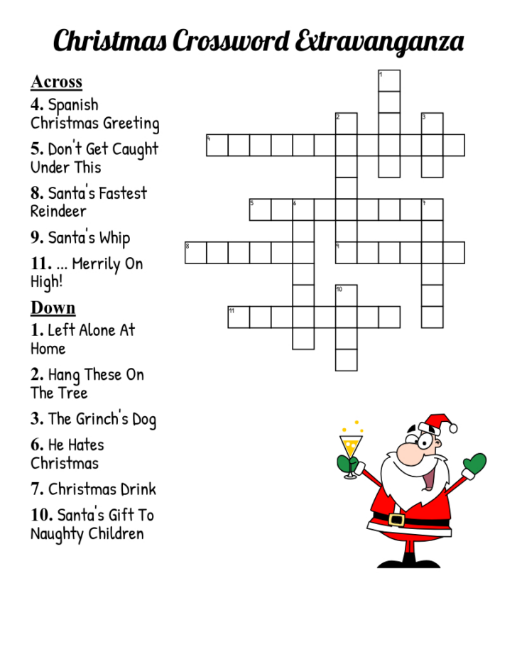 Spanish Christmas Crossword Puzzles