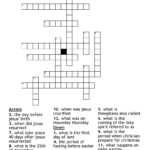 The Christian Calender Crossword   Wordmint Pertaining To Religious Christmas Crossword Puzzles