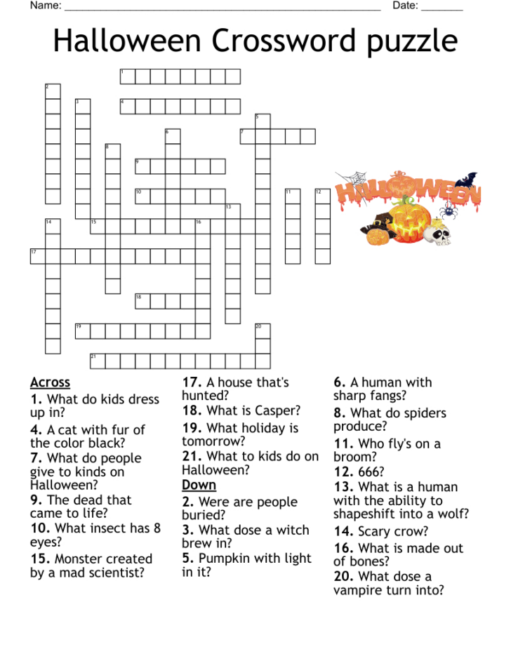 Nightmare Before Christmas Crossword Puzzles