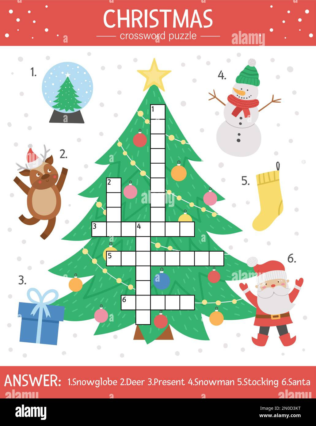 Vector Christmas Crossword Puzzle For Kids. Simple Quiz With intended for Christmas Decorations Crossword Puzzles Answers