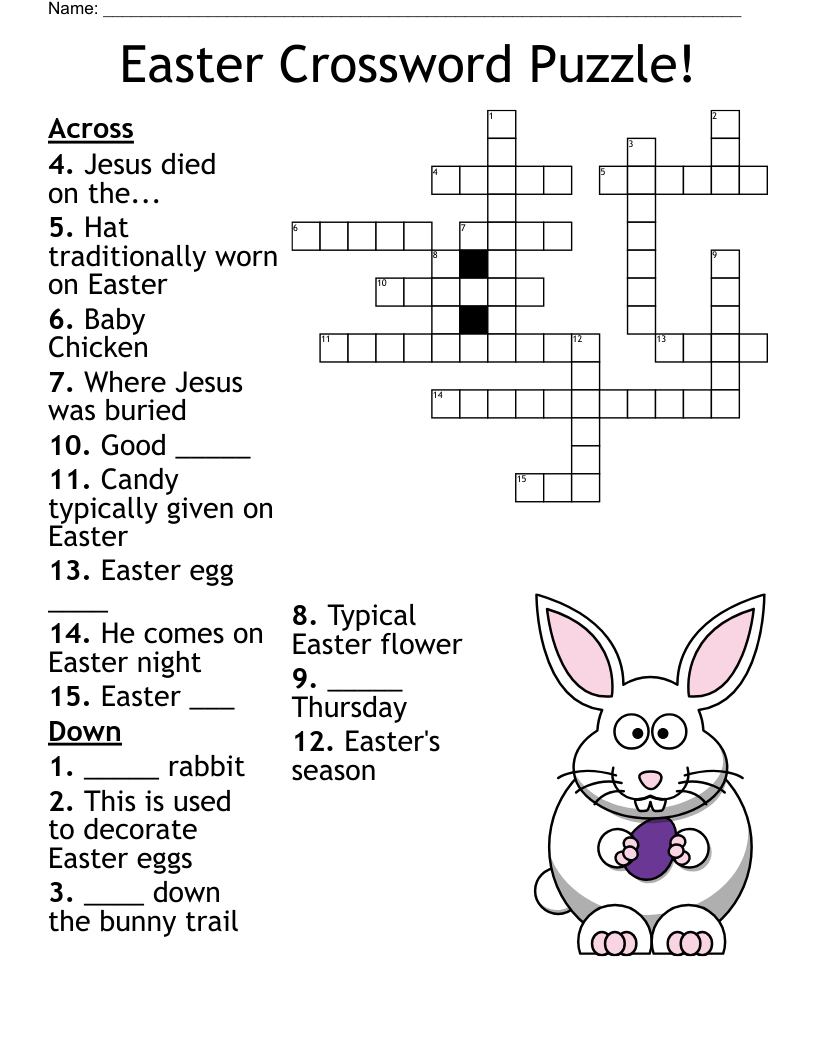 Easter Crossword Puzzle! - Wordmint with regard to Easter Crossword Puzzles