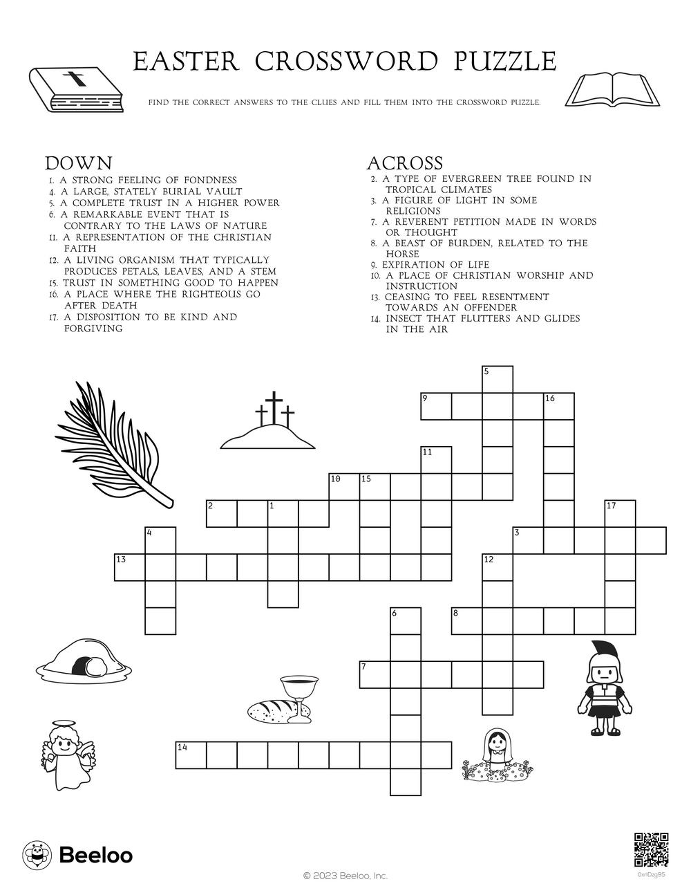 Easter-Themed Crossword Puzzles • Beeloo Printable Crafts And for Easter Crossword Puzzles
