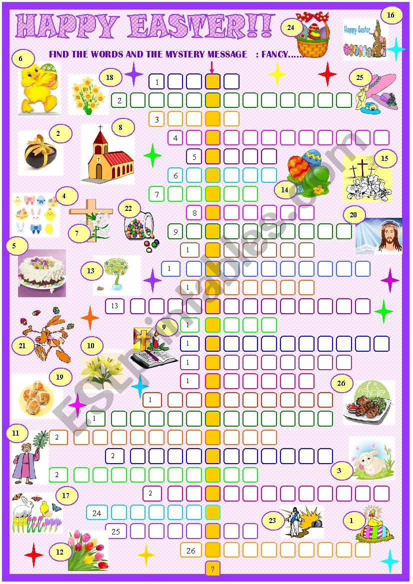 Easter:crossword Puzzle - Esl Worksheetspied-D-Aignel with regard to Easter Crossword Puzzles Printable Worksheets