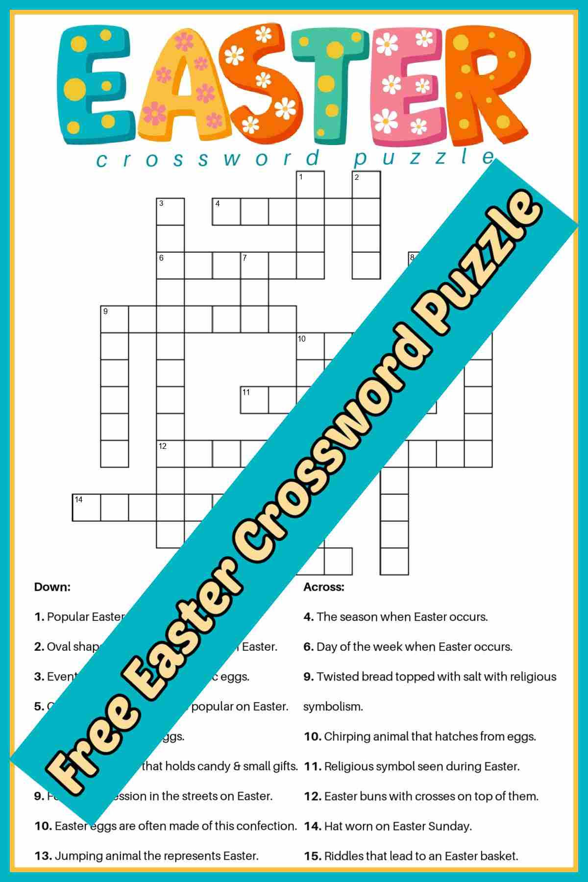 Free Easter Crossword Puzzle Printable - 2 Versions &amp;amp; Answer Key pertaining to The First Easter Crossword Puzzles Answers