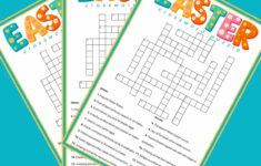 Free Easter Crossword Puzzle Printable - 2 Versions &amp; Answer Key with Crossword Puzzles Easter Lily