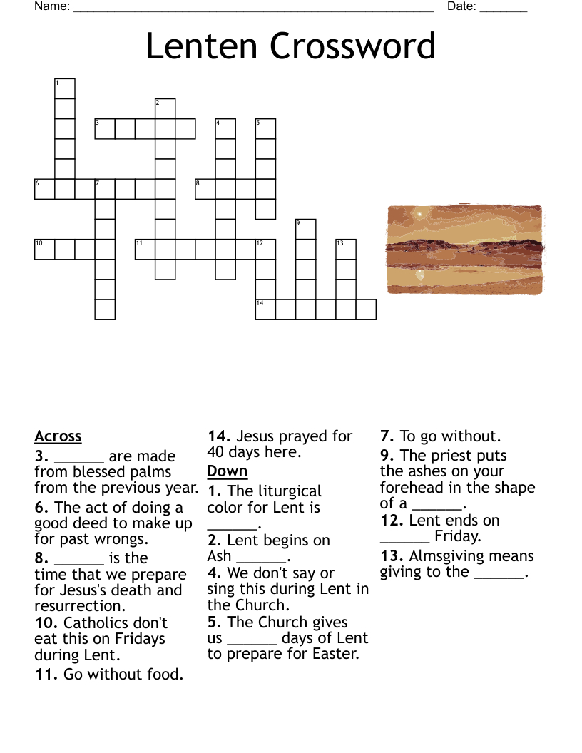 Liturgy And Mass Crossword - Wordmint within Easter Liturgy Crossword Puzzles Clue