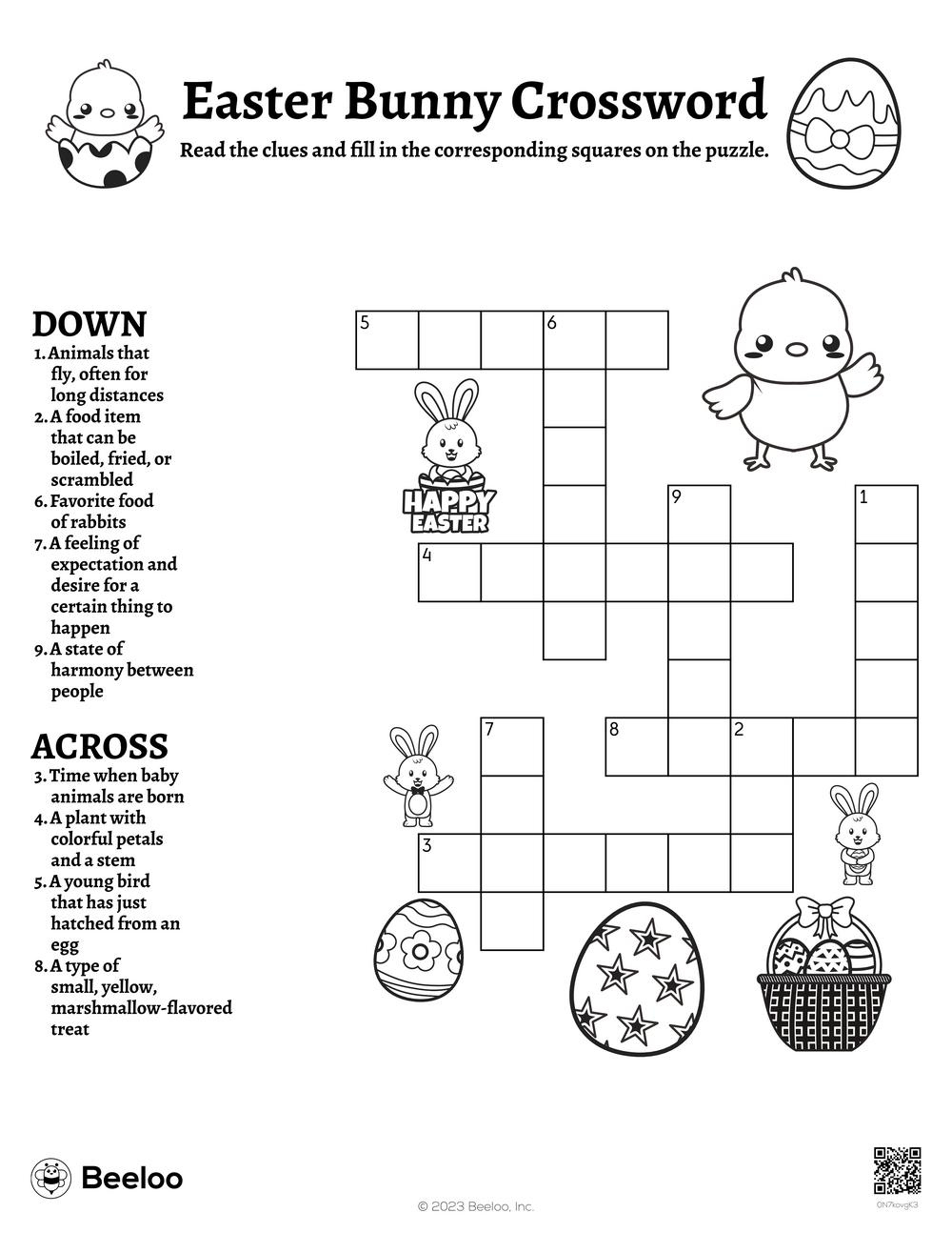 Springtime Easter-Themed Crossword Puzzles • Beeloo Printable inside Easter Crossword Puzzles