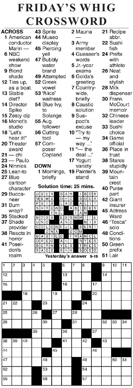 0919 Crossword | Crosswords | Cecildaily within Star Diversions Crossword