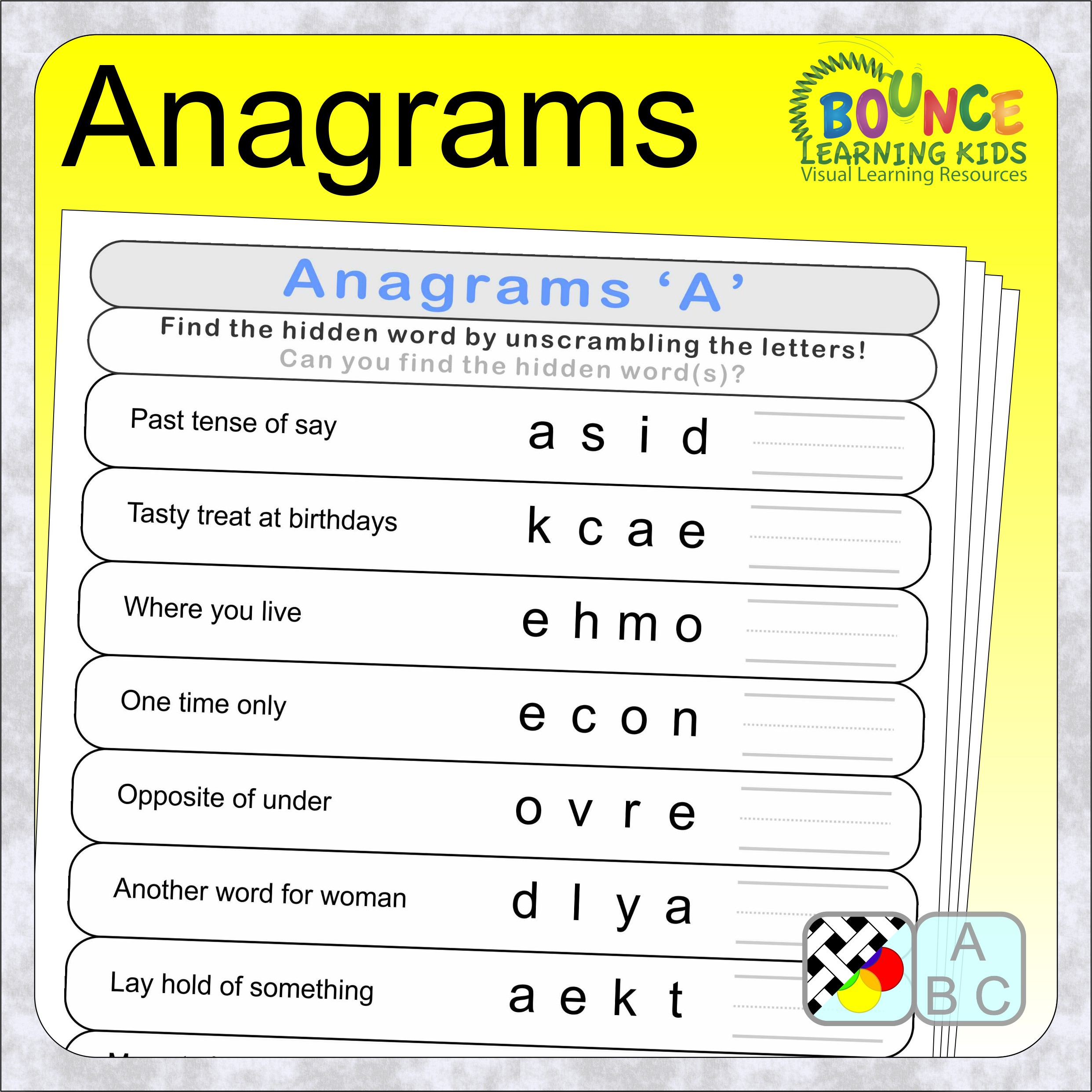 19 Fun Anagrams Worksheets To Download pertaining to Free Printable Anagrams with Answers