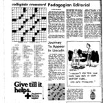 1982 1983 Peru Pedagogian   Issues 1 16Peru State College Inside Calvin R Jackie Mathews Crossword Puzzle