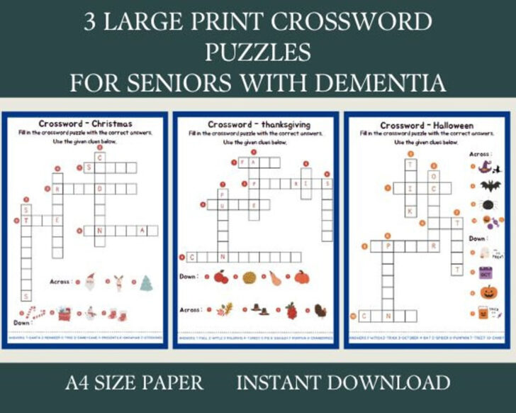 Crossword Puzzles For Dementia Patients Printable