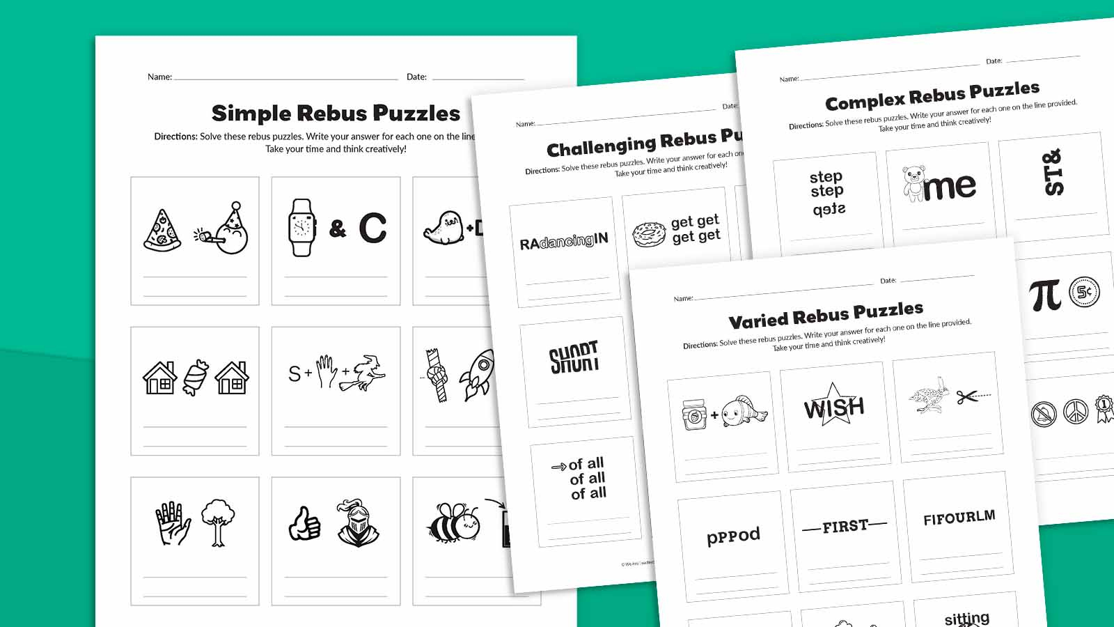 36 Rebus Puzzles With Answers (Free Printable) in Tough Rebus Puzzle With Answers