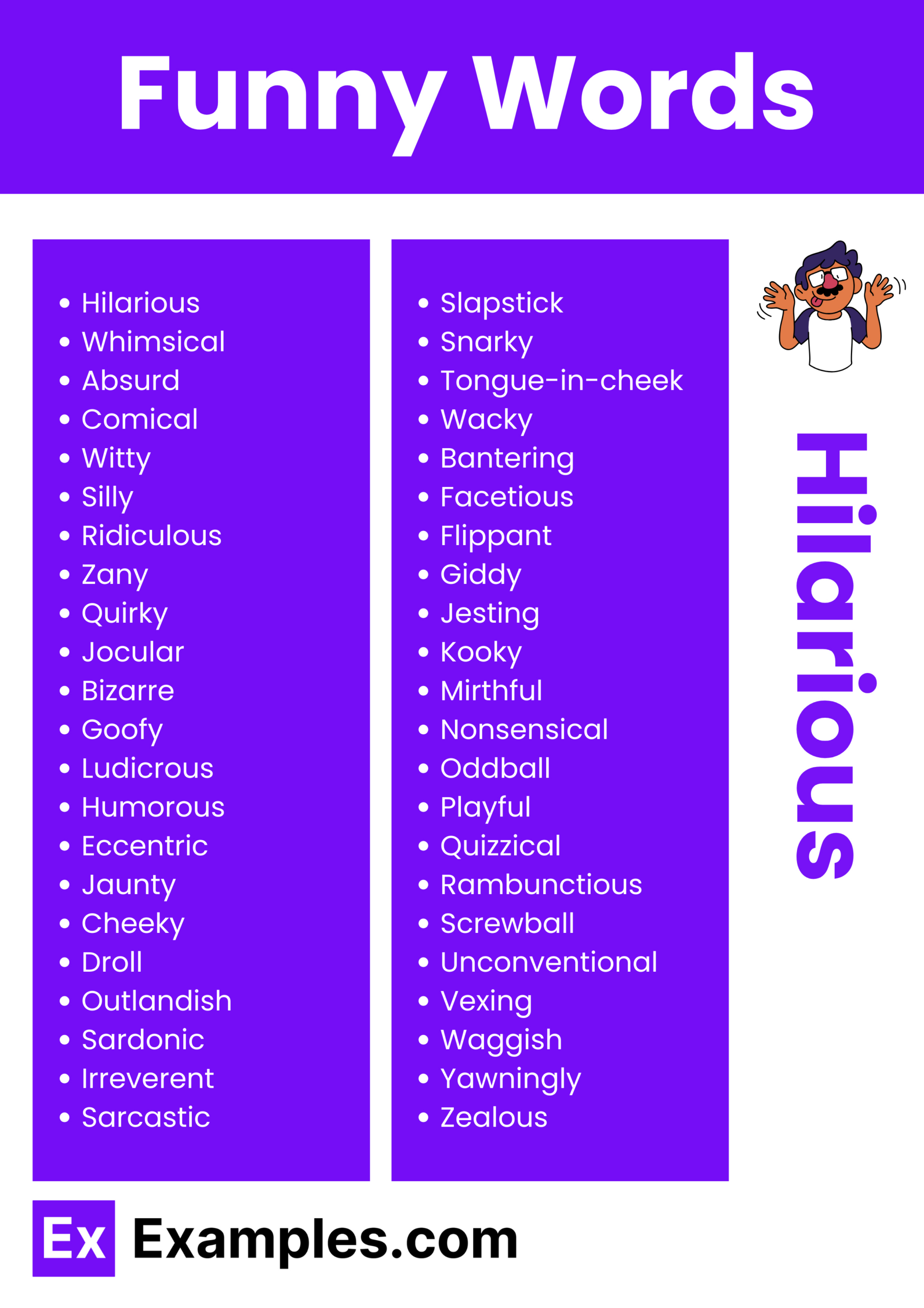 450+ Funny Words List, Meaning, Pdf within Wacky Wordies List