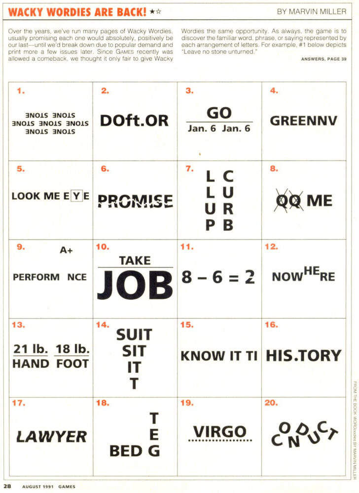 Free Printable Wacky Word Puzzles