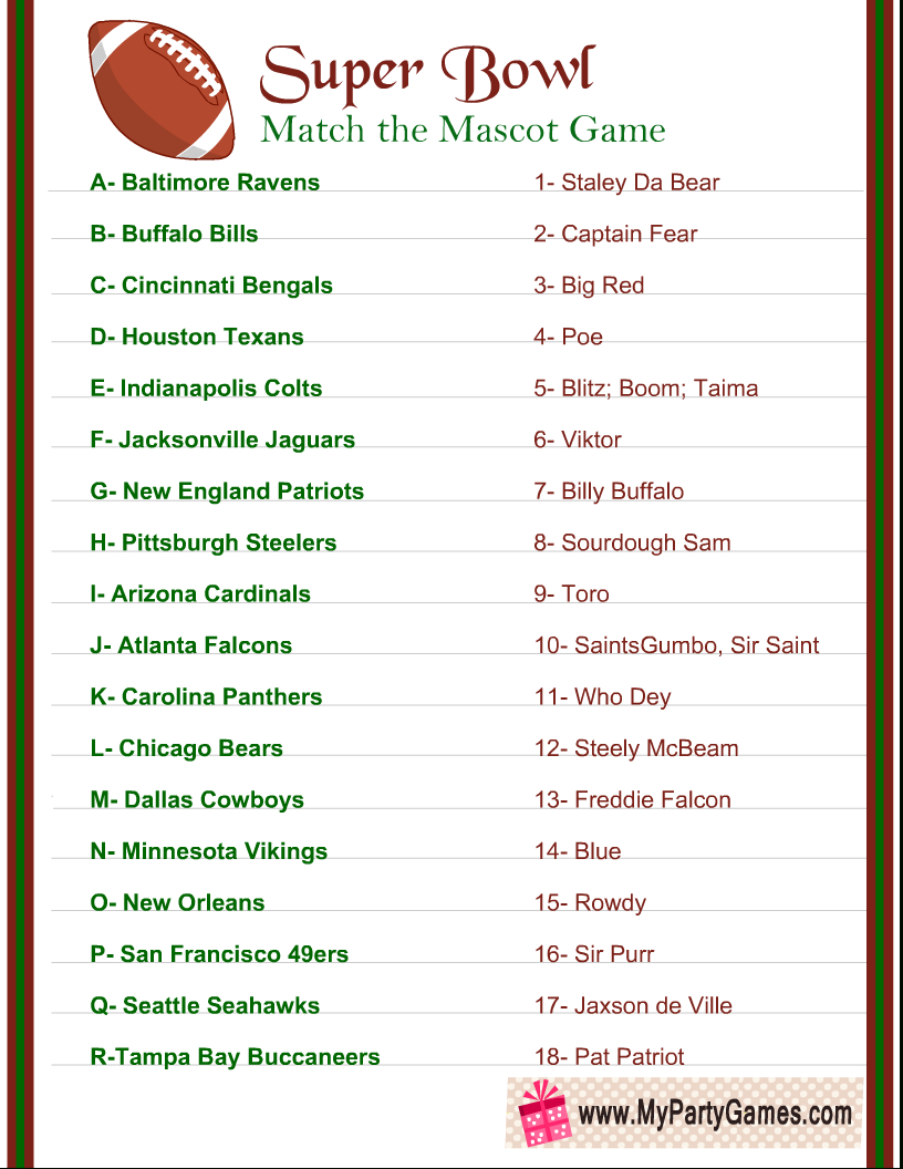 98 Football And Superbowl Party Ideas To Save Today | Football within Football Tribond Questions