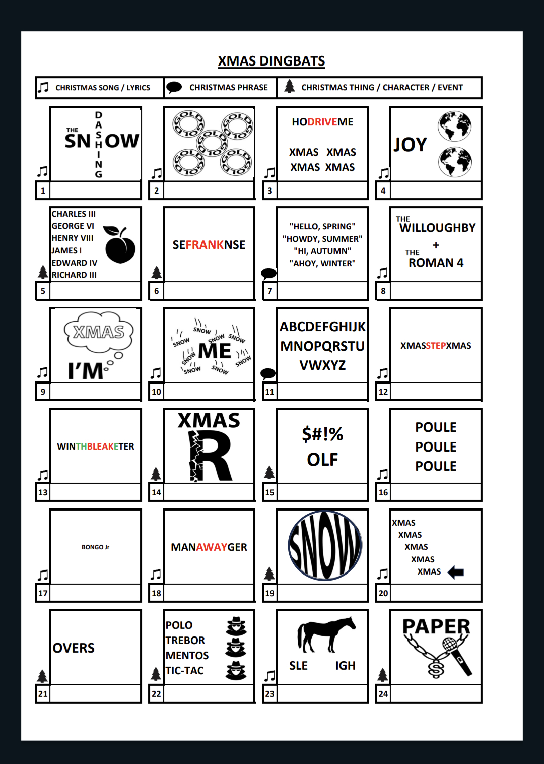 A Christmas Dingbats I Made. : R/Puzzles throughout Free Printable Christmas Dingbats