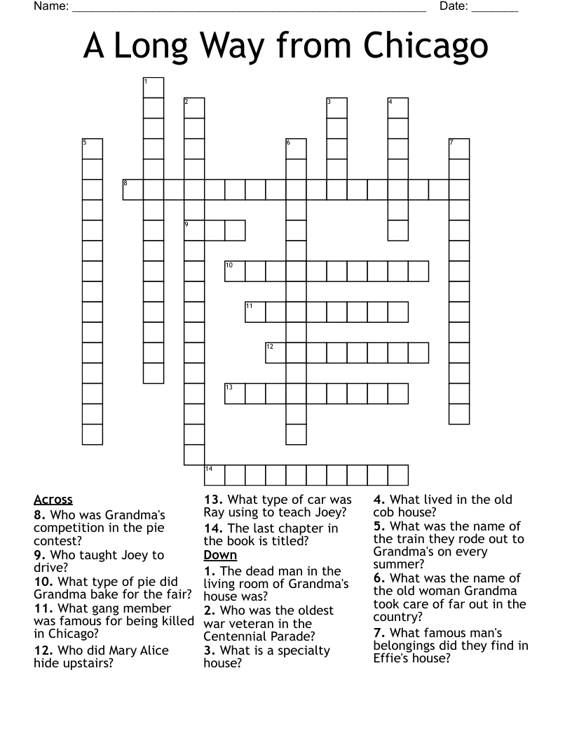A Long Way From Chicago Crossword - Wordmint with Chicago Suntimes Printable Crosswords