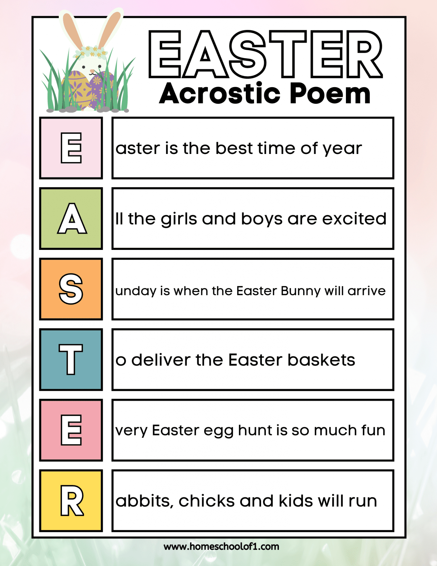 Acrostic Poem Easter | Easter 2026 intended for Printable Baron Crostic