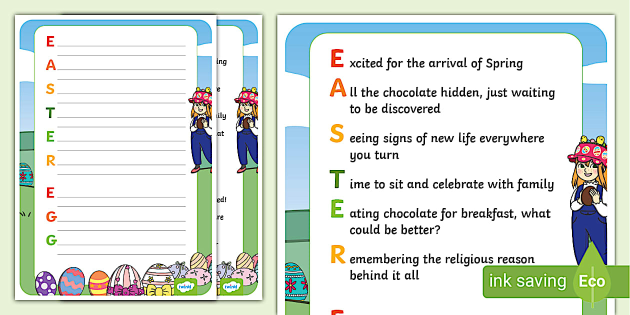 Acrostic Poem Easter | Easter 2026 with Printable Baron Crostic
