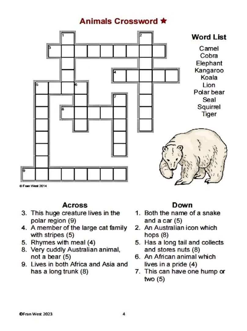 Activities For Dementia. Crosswords For The Aged: 72 Crosswords On 24 Themes For Low, Medium And High Care. Printable Digital Download. regarding Crosswords For Dementia