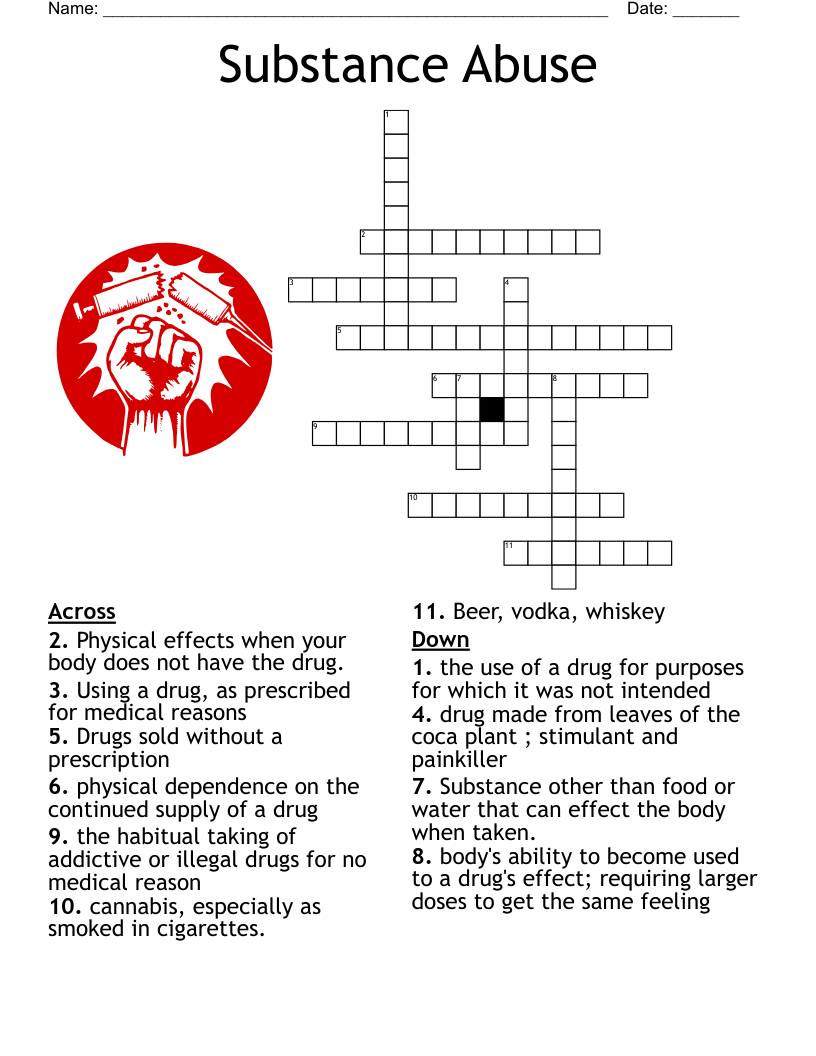 Addiction &amp;amp; Recovery Crossword - Wordmint regarding Addiction Recovery Crosswords With Answer Key Free