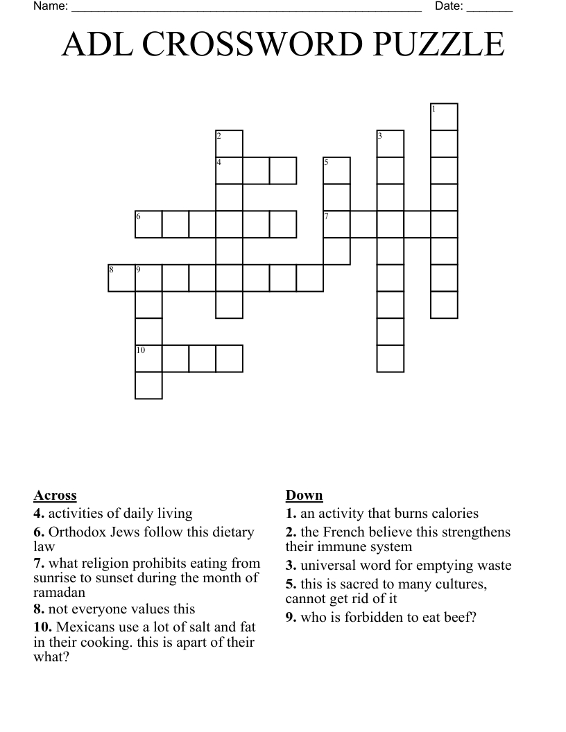 Adl Crossword Puzzle - Wordmint for Universal Crossword Puzzle Today Printable