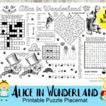 Alice In Wonderland, Puzzle Place Mat, Crossword Puzzles, Activity Inside Alice In Wonderland Crossword Puzzle Free Printable