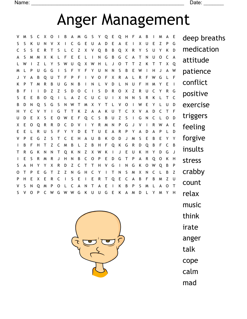 Anger Crossword - Wordmint with regard to Anger Management Crosswords