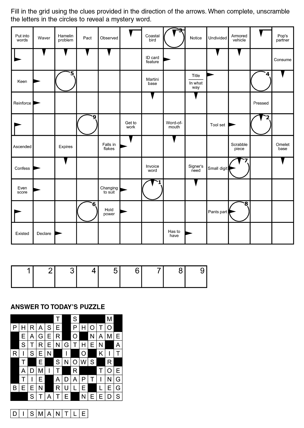 Arrowwords regarding Free Arrow Words Printable