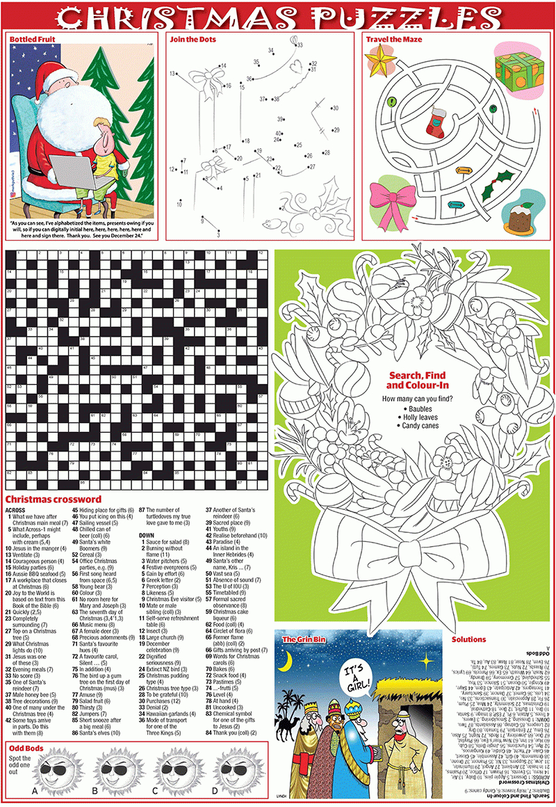 Auspac Media - The Feature People | Christmas Puzzle Pages - Adults with regard to Christmas Puzzle Page For Adults