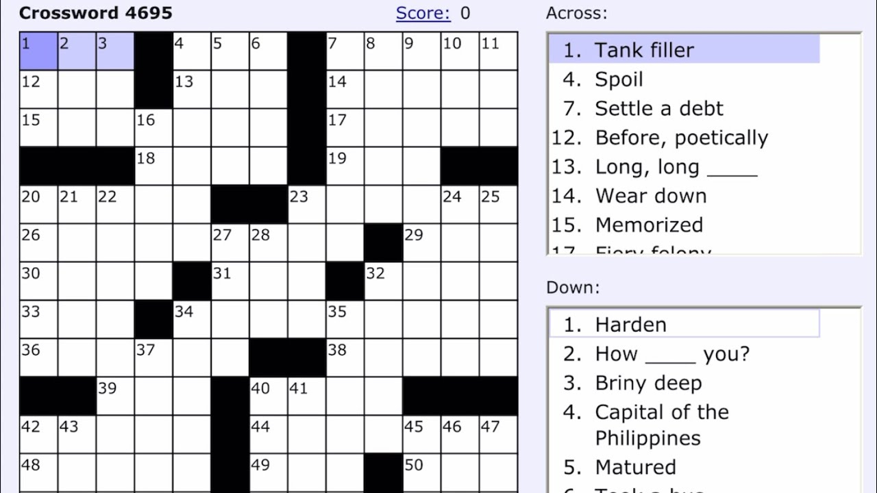 Boatload Crossword Puzzle: 4695 - Youtube in Free Boatload Crossword Puzzles 40,000 Words