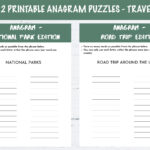 Bundle   2 Printable Anagram Puzzles   National Parks And Road Pertaining To Adult Anagram Printable