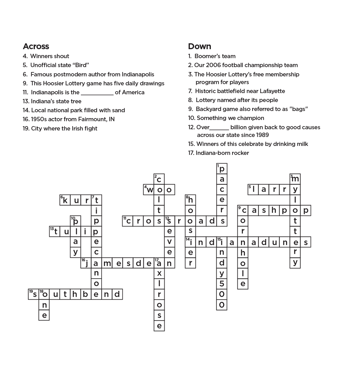 Champions Of Play | Hoosier Lottery | Hoosier Lottery throughout Crossword Puzzle Indianapolis Star