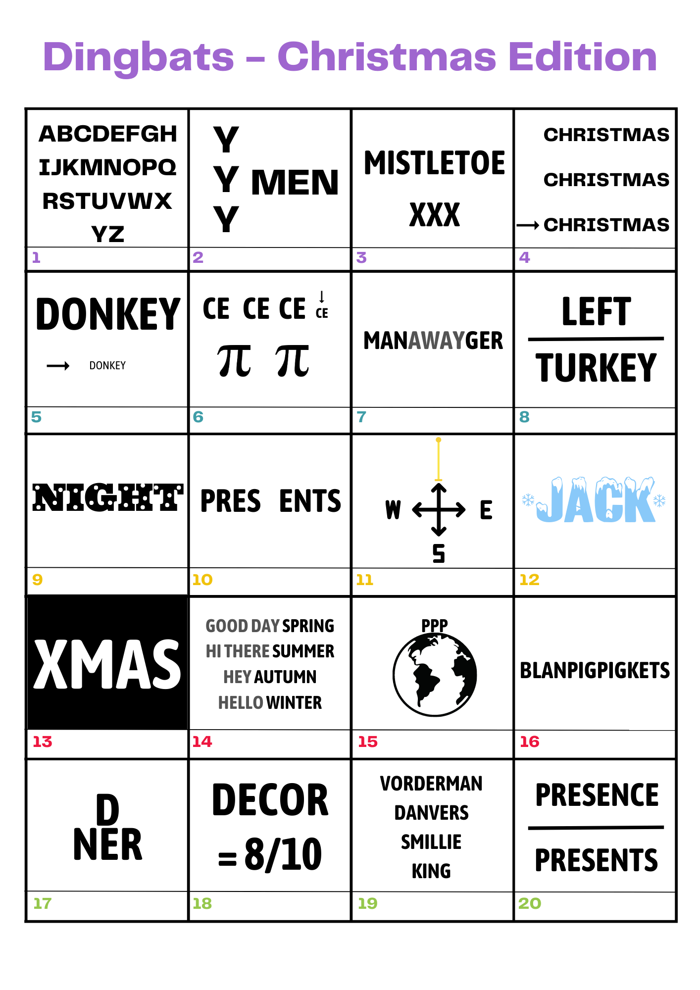 Christmas Dingbat Puzzles With Answers 2025 pertaining to Free Christmas Dingbats with Answers