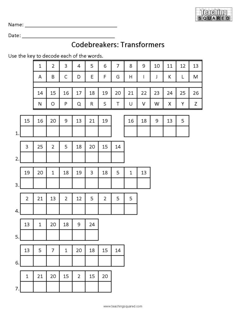 Codebreaker Characters - Teaching Squared pertaining to Codebreaker Puzzles Online Free For Seniors