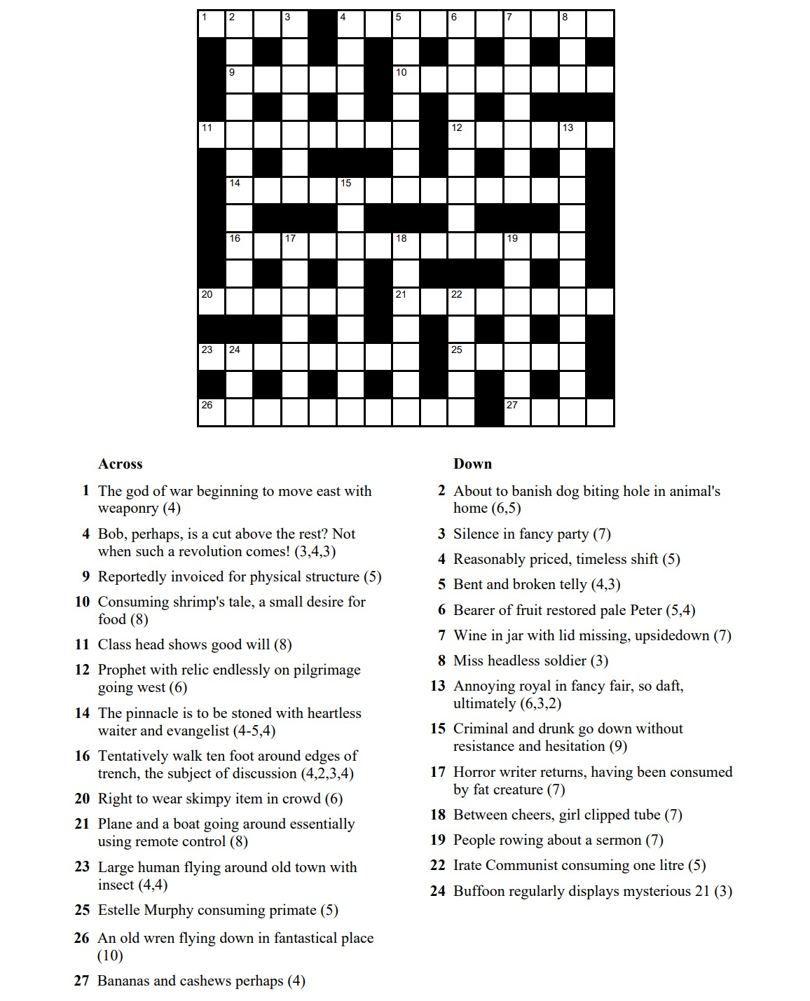 Commoner Crosswords | Free Cryptic Crosswords And Cryptic Quizzes regarding Cryptic Crosswords Printable Free Uk