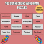 Connections Word Game For Kids   Etsy For Tribond Puzzles Printable