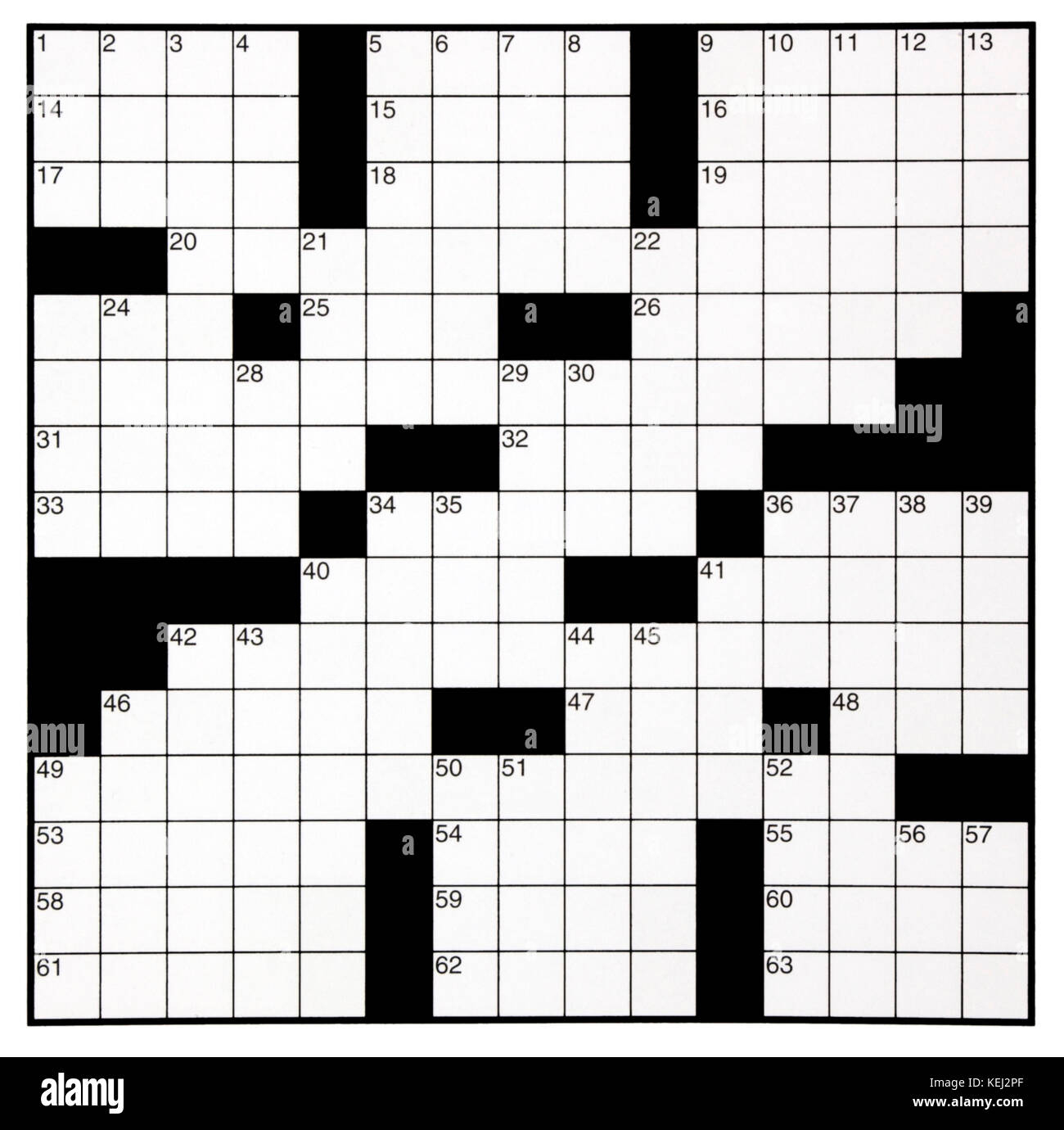 Crossword Puzzle Blank Hi-Res Stock Photography And Images - Alamy with regard to Blank Crossword Grid Printable