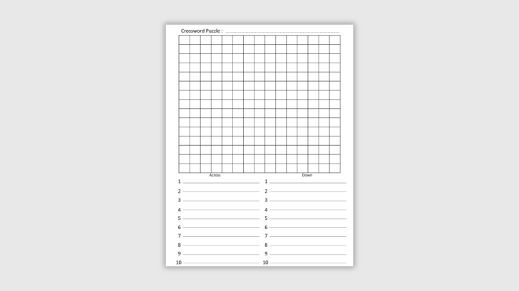 Blank Crossword Grid Printable Blank Crossword Grid Printable