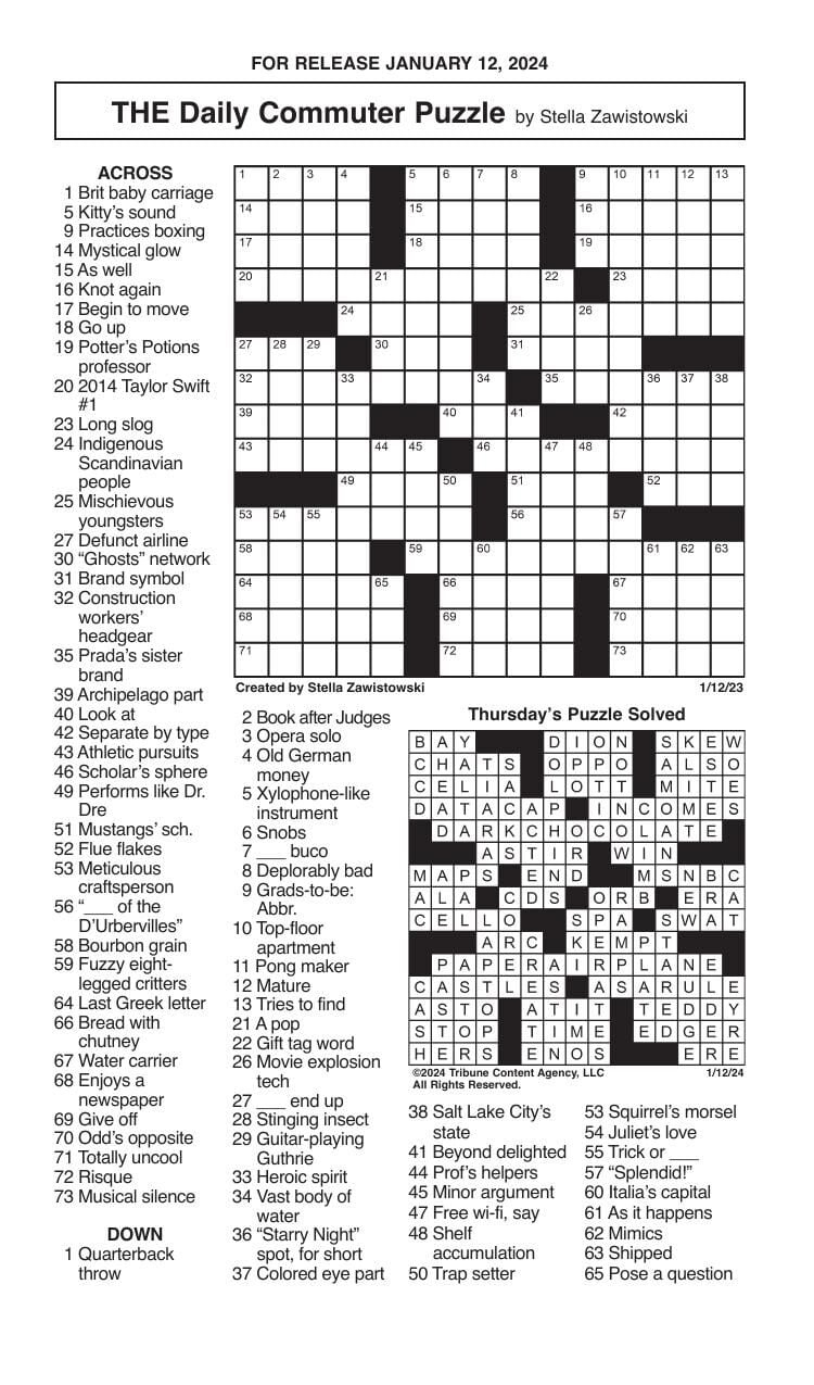 Crosswordmathews 01-12 | | Messenger-Inquirer for Jacqueline Mathews Crossword Puzzles Printable Free