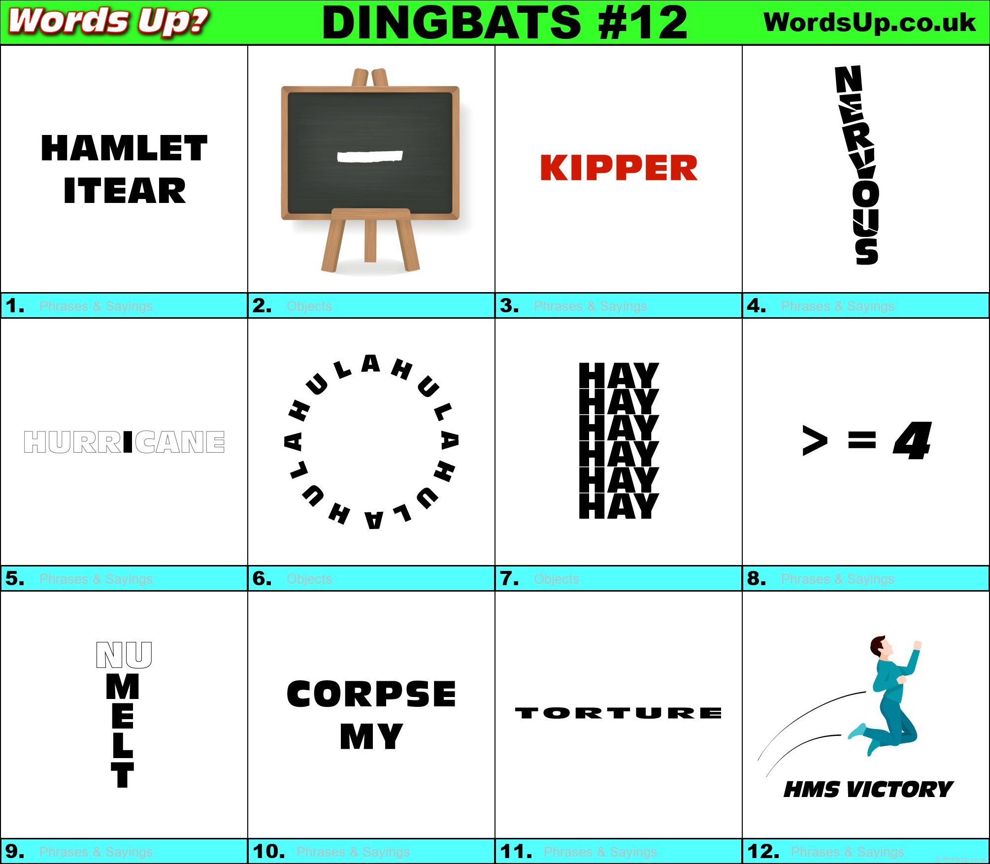 Dingbats Quiz #12 » Find The Answers To Over 730 Dingbats! » Words inside Printable Dingbats Free Download